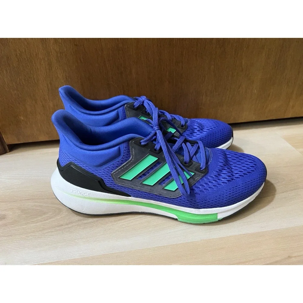 Adidas EQ21 Run Mens 8 Athletic Sneaker Blue Sonic Trainer Running Gym Training